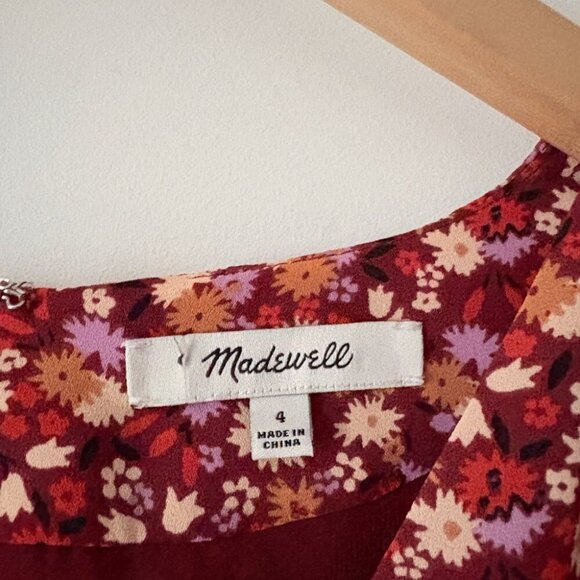 Madewell V-Neck Button-Front Mini Dress in Spring Prairie Size 4 - Picture 6 of 7